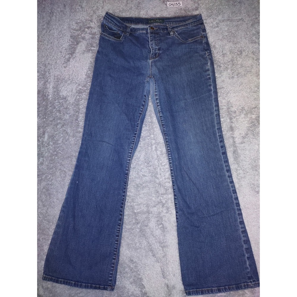 Lauren Jeans Co. Flare Leg Jeans Bell Bottom Dark Wash Denim Classic S10 Women's